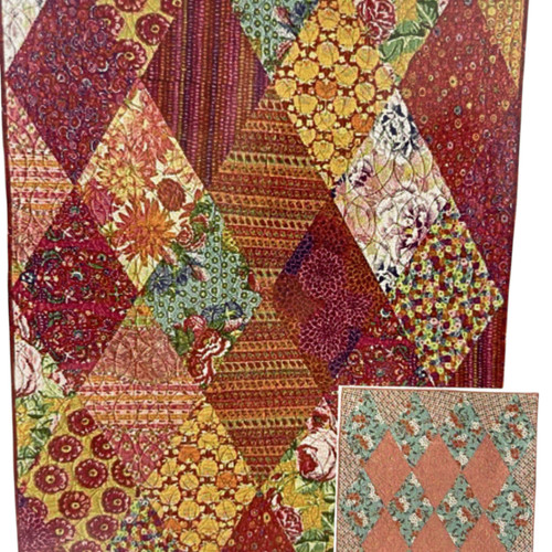 Threaded Pear Studio Modern Day Diamonds Quilt Pattern #107 48" x 58"
