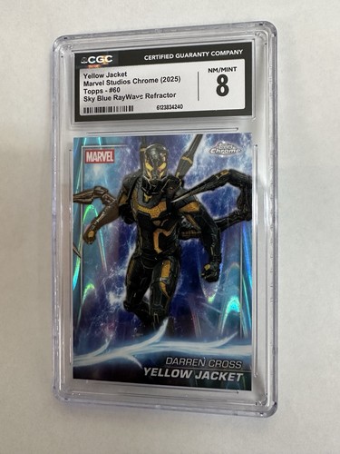 2025 Topps Chrome Yellow Jacket #60  Sky Blue Ray Way Refractor CGC 8
