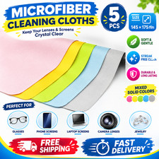 5Pcs Microfiber Glasses Cleaning Cloth 145x175mm Lens Chamois Phone Screen Wipes