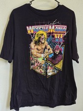 WWE Wrestlemania VI Graphic T-Shirt Mens XL Black Hulk Hogan Ultimate Warrior