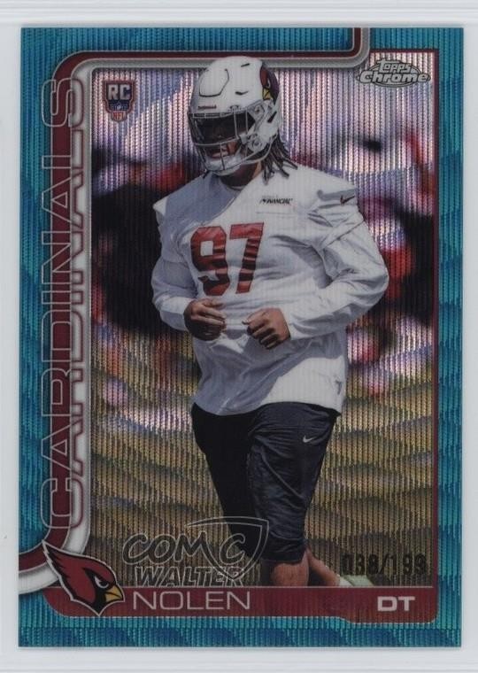 2025 Topps Chrome Rookies Aqua Wave Refractor 38/199 Walter Nolen Rookie RC 17yt