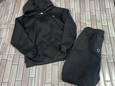 Jogger Set Black Boys 9/10 Hoodie jogger pants heavy fleece cinch leg pockets