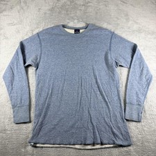 Vintage Duofold Shirt Mens Large Blue Thermal Wool Blend USA Base Double Layer