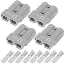 4PCs 50 Amp Battery Quick Disconnect Connector 8 AWG Wire Harness Plug Grey