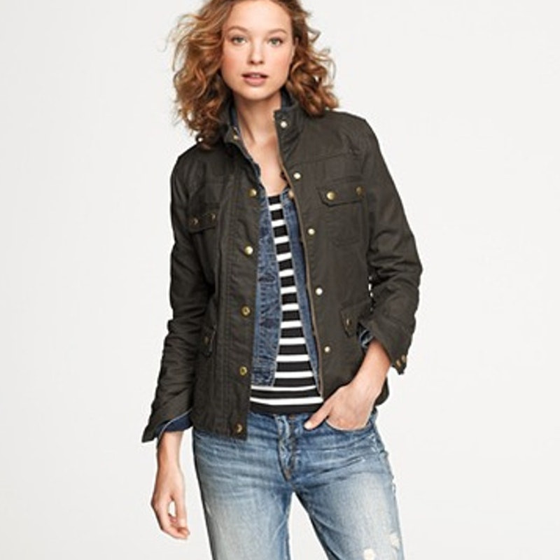 Crew Downtown Utility Field Jacket Women Size S Canvas Chore