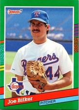 Joseph (Joe) A. Bitker Texas Rangers 624 Donruss 1990 Baseball Card
