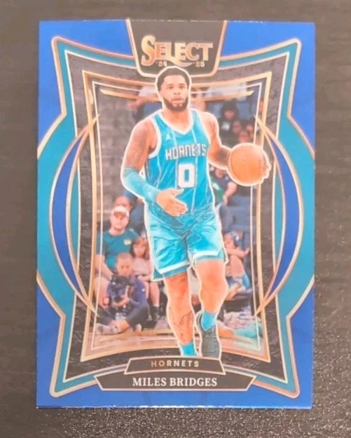 Miles Bridges #8 2024-25 Panini Select Basketball Blue Base Hornets Concourse - Image 3 of 3