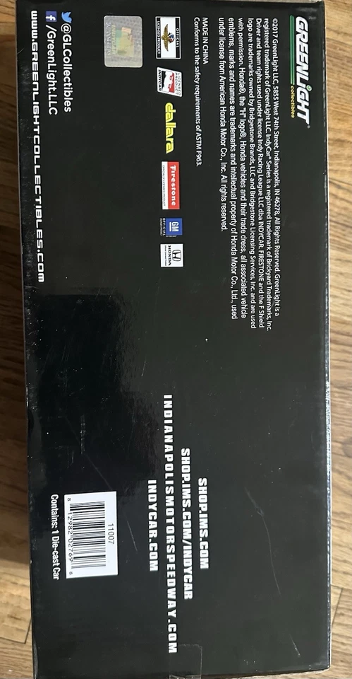 2017 JAMES HINCHCLIFFE Honda Indy 1:18  Verizon/Greenlight diecast race car - Image 4 of 4