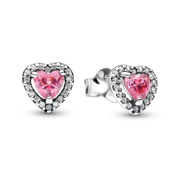 Pandora Schmuck Damen-Ohrringe Erhabenes Herz Pink 298427C02-image