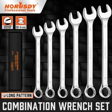 6PC Large Wrench Set with Rolling Pouch 23, 24, 26, 27, 30, 32mm 12 Point 15°