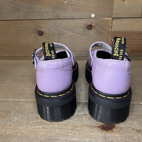 Plataforma Mary Jane Dr Martens Addina Flwr de cuero púrpura lila para mujer talla 7 - Imagen 3 de 10