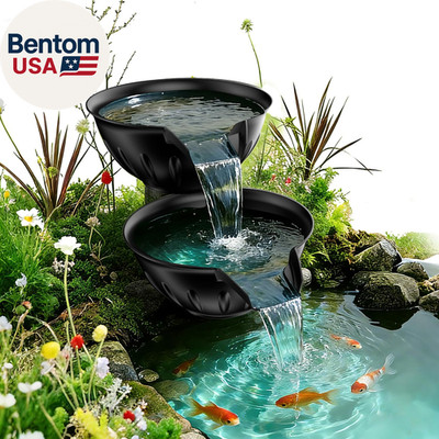 Spillway Bowl and Basin Fountain Kit, Spillway Bowl Fountain with Pond Pump for
