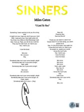 Miles Caton 'Sinners' Signed Lyric Sheet 'I Lied To You' Beckett Sammie Moore