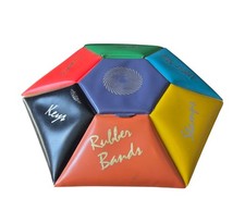 Vintage 1970s Hexagon Desk Organizer With Com...