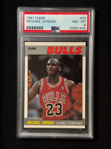 1987 Fleer Michael Jordan #59 PSA 8 2nd Year Rookie RC Sharp Clean Re-grade