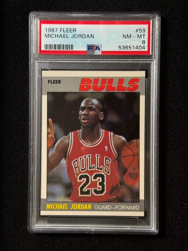1987 Fleer Michael Jordan #59 PSA 8 2nd Year Rookie RC Sharp Clean Re-grade