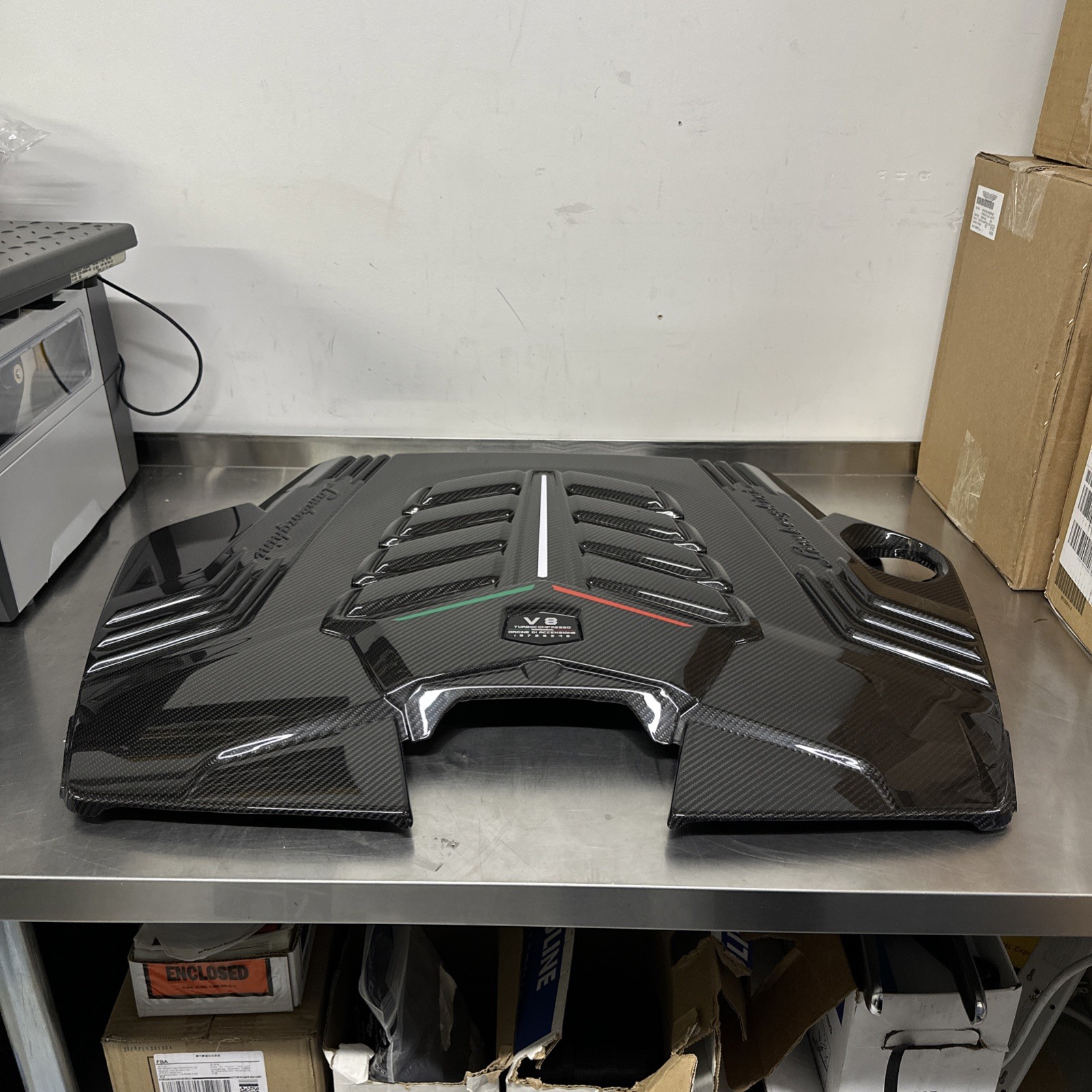 4ML133849C Lamborghini Genuine OEM Gloss Carbon Fiber Engine Cover