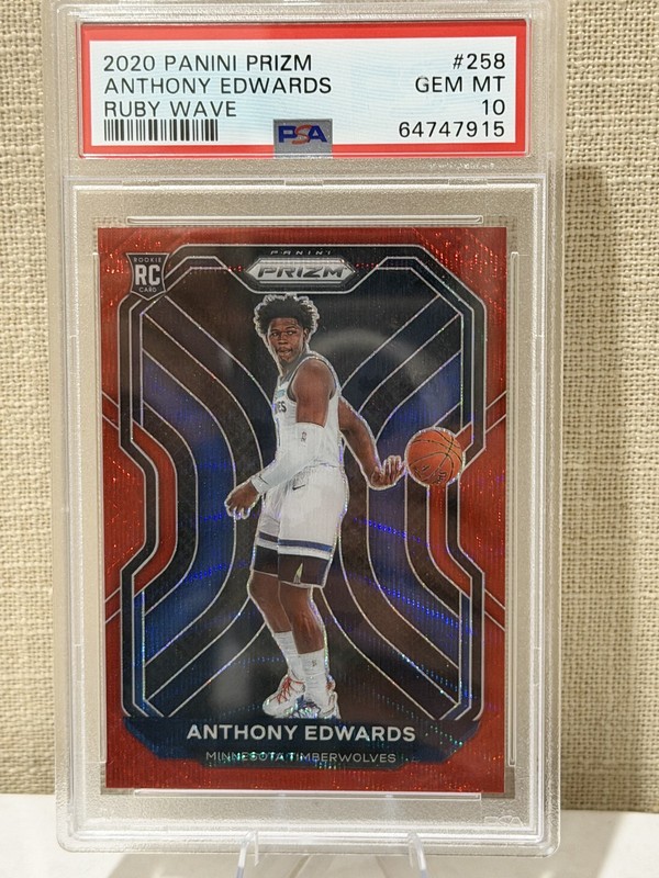 2020-21 Panini Prizm - Anthony Edwards #258 Ruby Wave Prizm (RC)