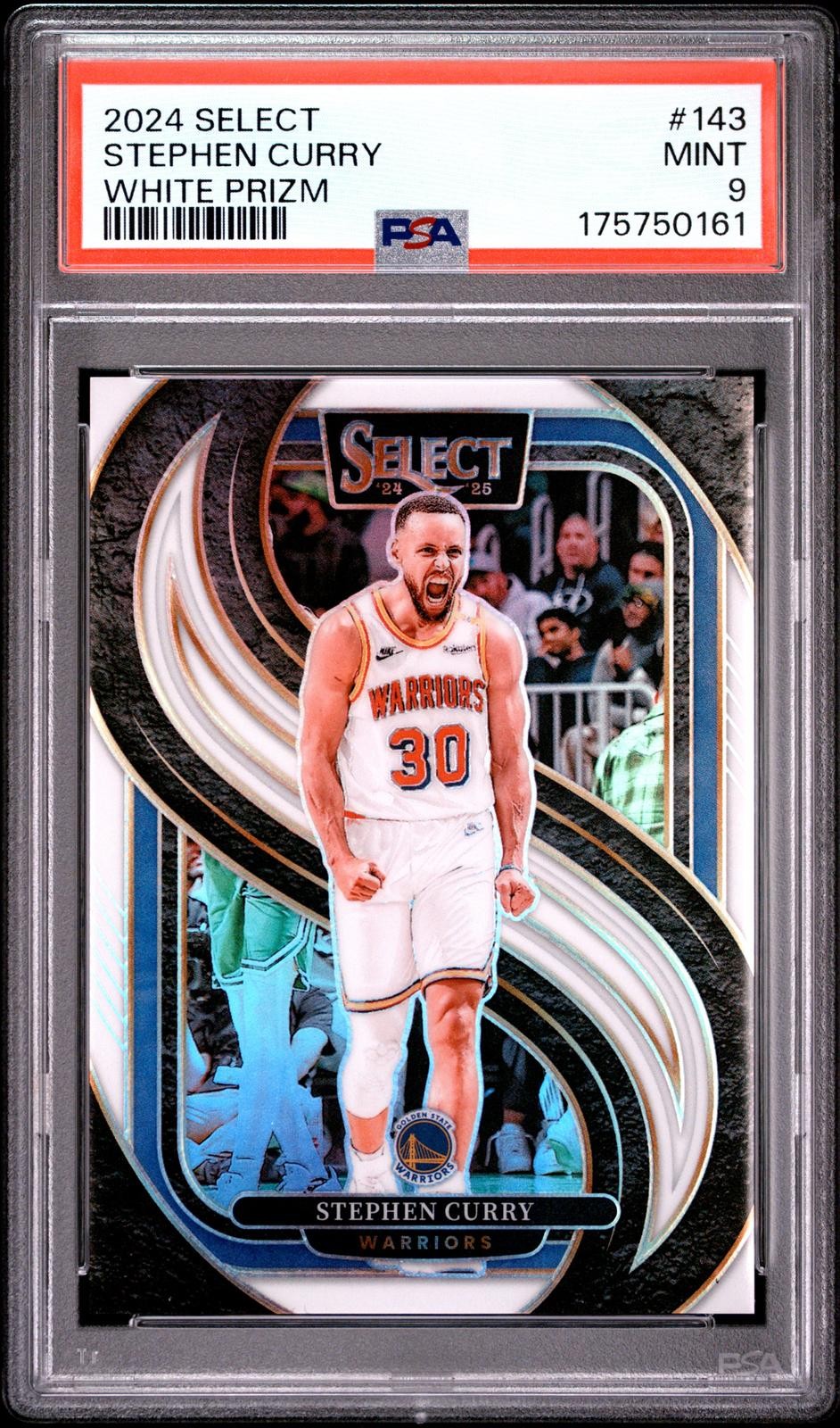 2024 Panini Select #143 Stephen Curry White Prizm PSA 9