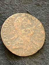 RARE  1775 King George III Copper Half-Penny Early Milled, 28mm 7.32g