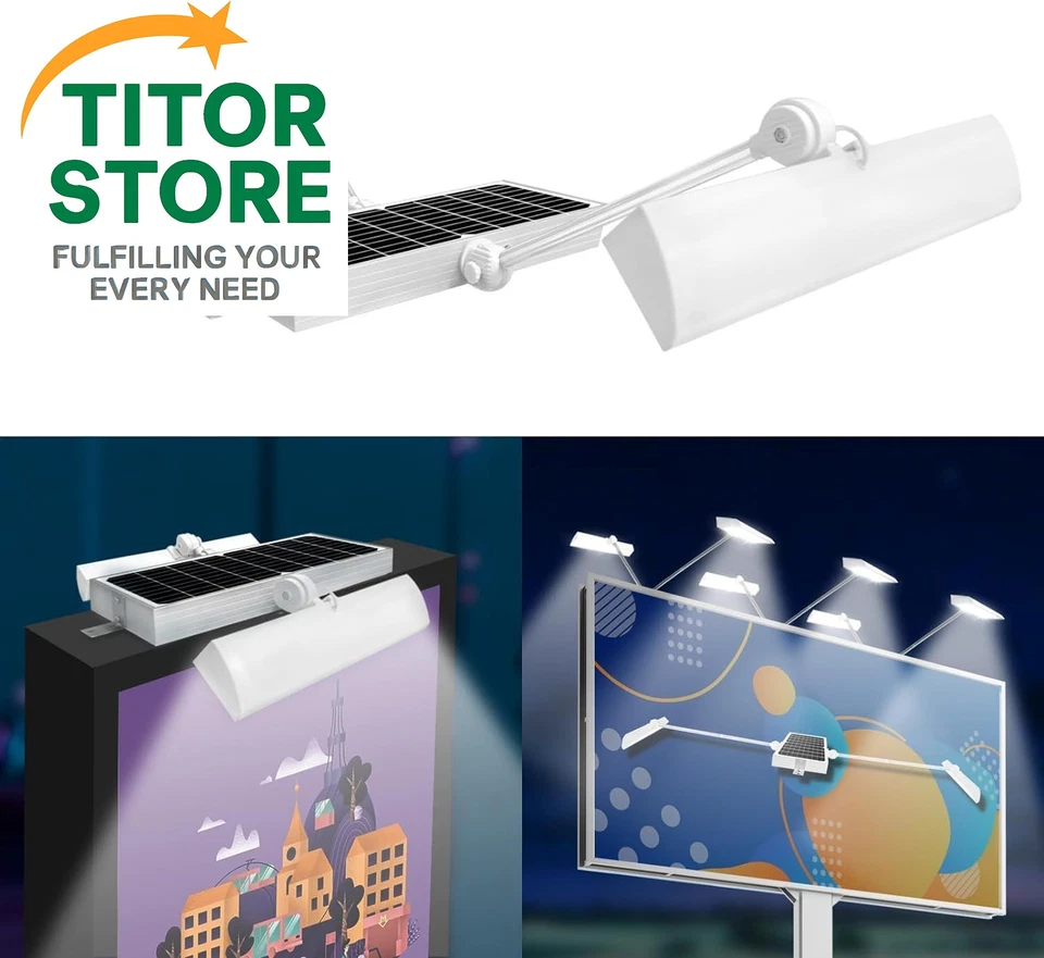 Luz de señalización solar exterior, 420 LED, 5090 lúmenes, 12000 32*17,7*1,7, blanca Foto 2 de 4