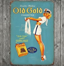 Old Gold Cigarettes 8 x 12 Vintage Novelty Metal Sign Made In USA