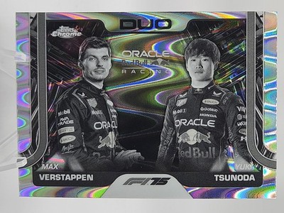2025 Topps Chrome Formula 1 F1 #164 Verstappen Tsunoda Duo B&W Refractor