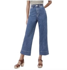 LOFT High Waist Wide Leg Cropped Denim Jeans Blue Size 31/12