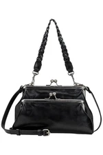 Patricia Nash Lucy Leather Double Frame Crossbody Black