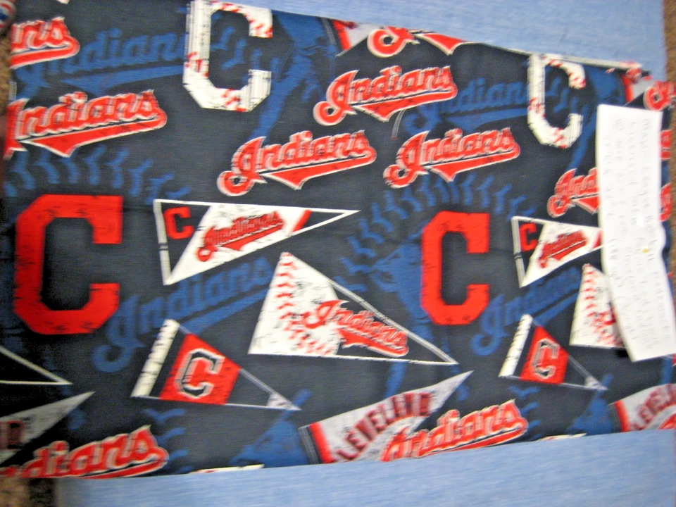 FABRIC TRADITIONS MLB CLEVELAND INDIANS COTTON PRINT 3/4 YDS. CRAFTS DECOR 2017 - Image 3 of 3