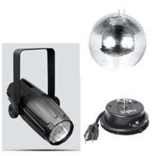 Chauvet LED Pinspot 2 spot light  16" Mirror Ball  Motor