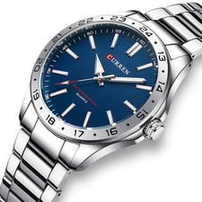 Classic Mens Water Resistant Watch Arabic Numeral Scale Round Dial Men's Watches