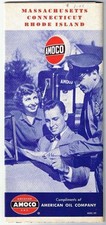 Massachusetts Connecticut Rhode Island Amoco Road Map 1952