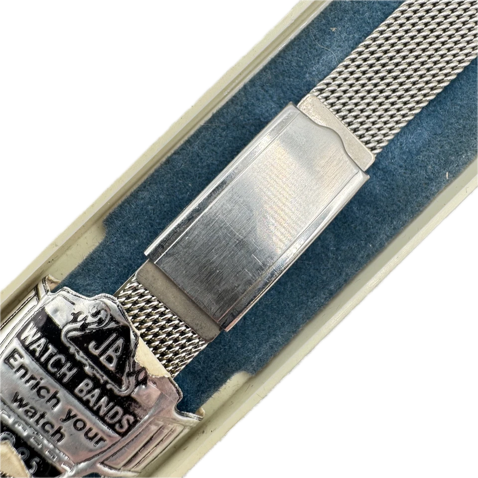 Vintage 12mm JB Champion Men's Wristwatch Bracelet Stainless Steel Mesh USA NOS - Image 2 of 3