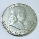 1956 Franklin Half Dollar 90% Silver Circulated Coin Free Shipping #8293