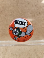 Rare Vintage 1960s JAY WARD TV ROCKY  & Bullwinkle PINBACK BUTTON  1 1/2