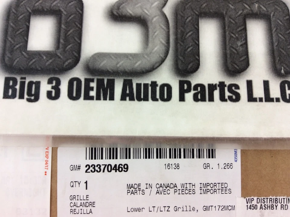 Chevrolet Equinox LT 2016-2017 parrilla de radiador inferior delantera nueva OEM 23370469 Foto 3 de 3