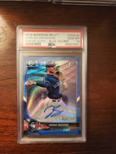 2018 Bowman Draft Jordan Groshans Chrome Blue Wave Refractor Auto PSA 10