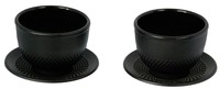 Buckingham Japanese Style Cast Iron Hob Nail Tea Cup And Saucer Set, Set Of 2, B Buckingham Japanese Style Cast Iron Hob Nail Tea Cup And Saucer Set, Set Of 2, B