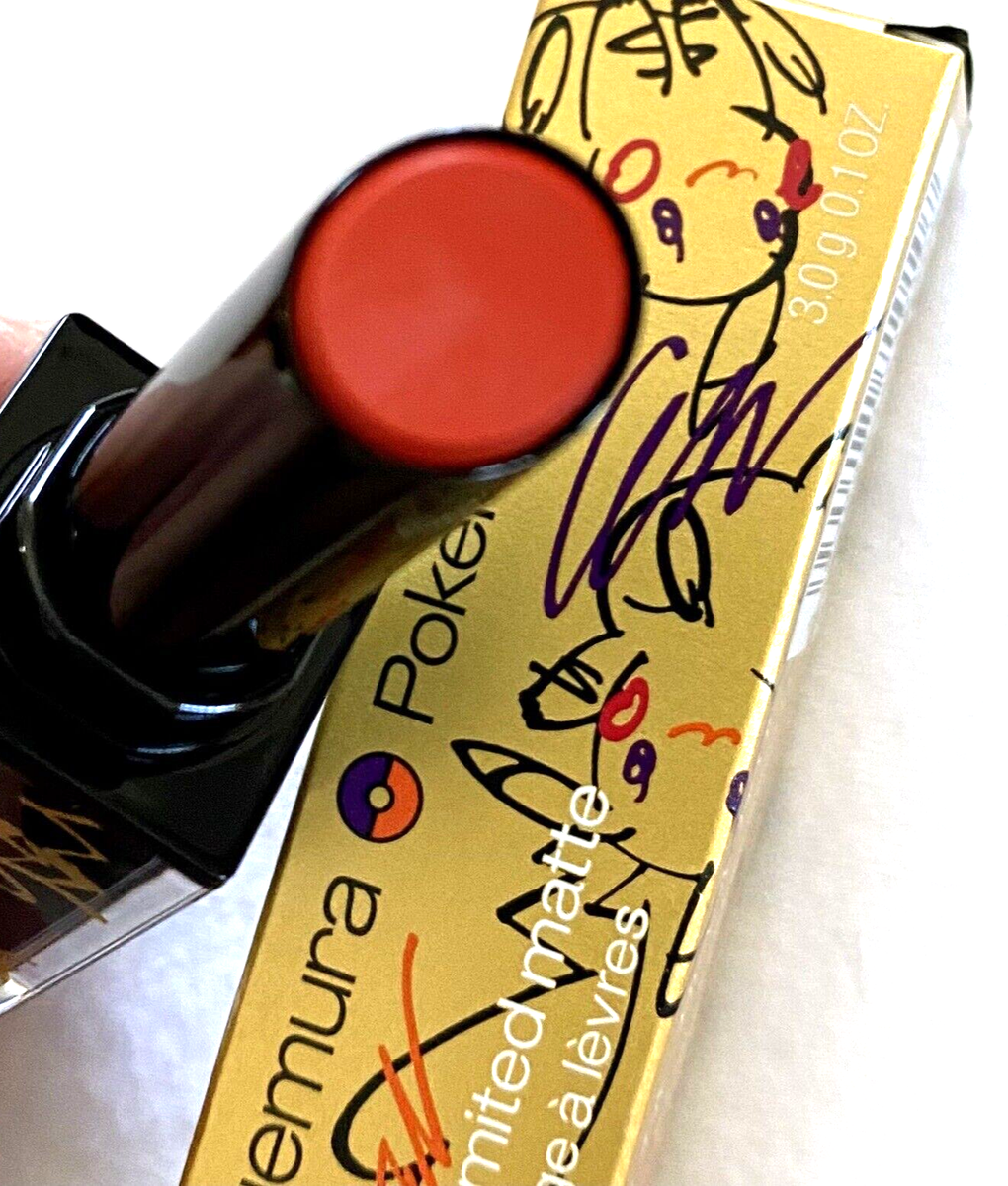 shu uemura x pokemon pikashu pikachu scarlet fire lipstick | eBay