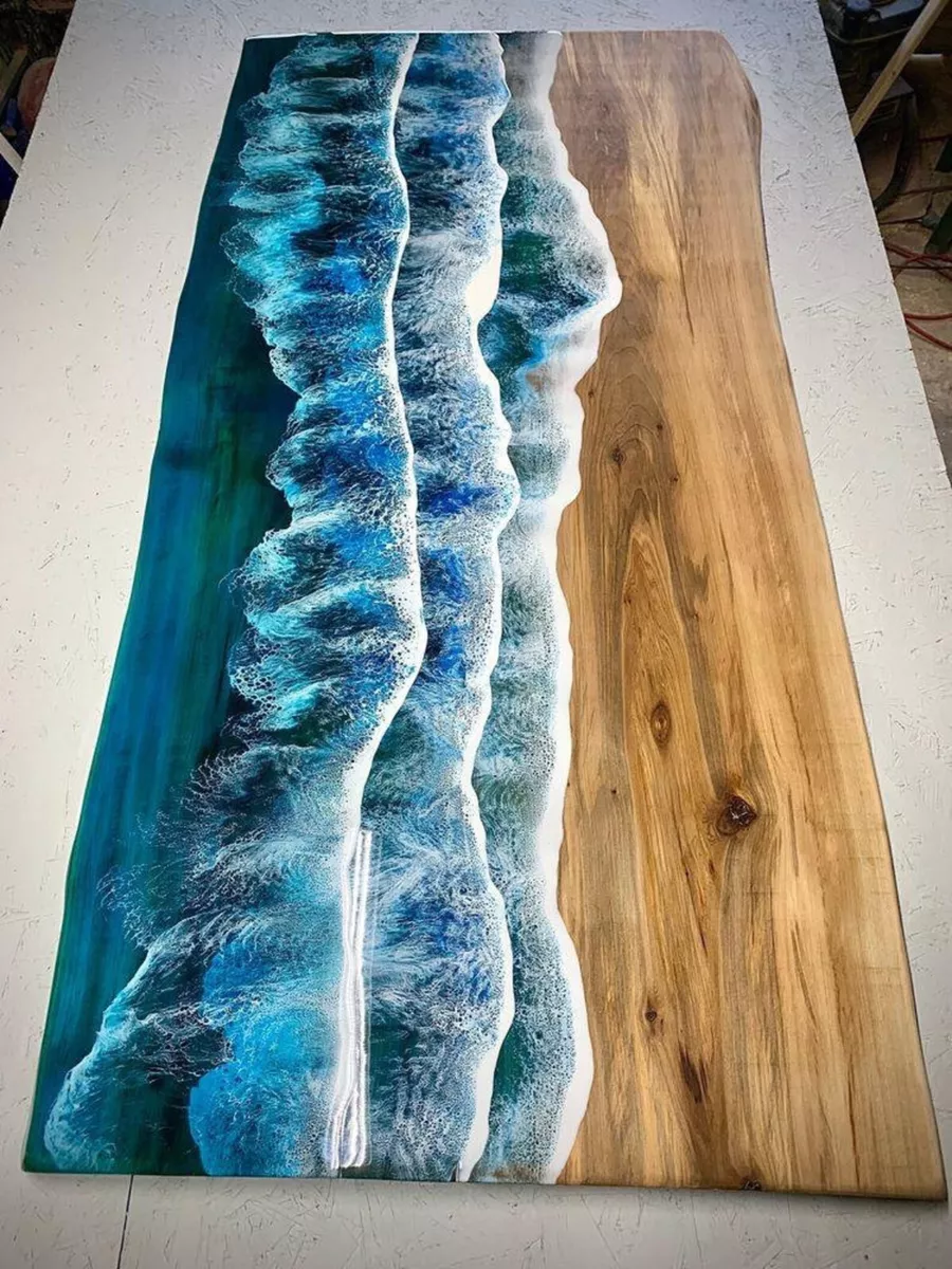 Ocean Table Epoxy Resin Table Wood Table Handmade Furniture