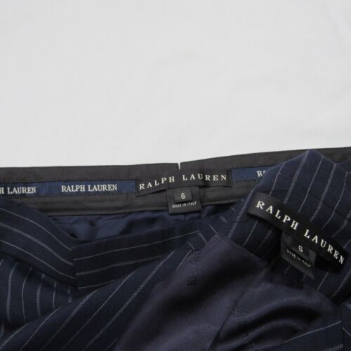 Ralph Lauren Blazer Pants Suit Womens 6 Navy Pinstripe Wool Cashmere Black Label - Picture 22 of 23