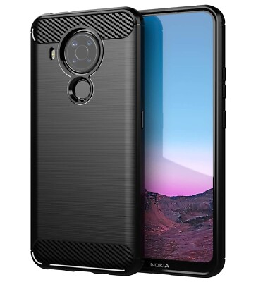 For NOKIA 5.4 CARBON FIBER SHOCKPROOF CASE BLACK HEAVY DUTY SLIM PHONE COVER