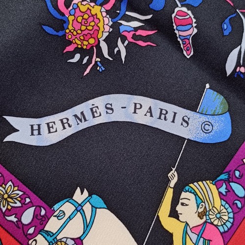 Hermes "Fantaisies indiennes" Carre 90 Silk 100% Scarf Vintage Rare - Picture 11 of 21