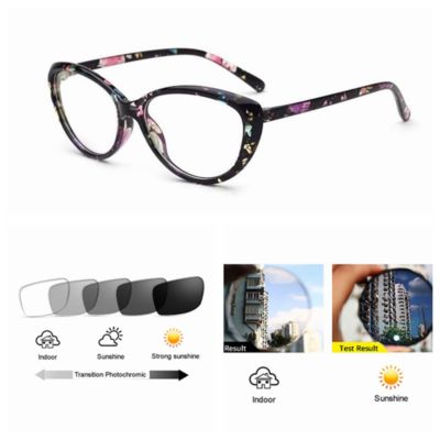 Bifocal Transition Photochromic Vintage Cat Eye Flower Nerd Geek Reading Glass