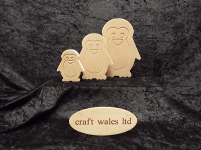 Penguin 18mm MDF engraved penguin individual item or set of 3 penguins