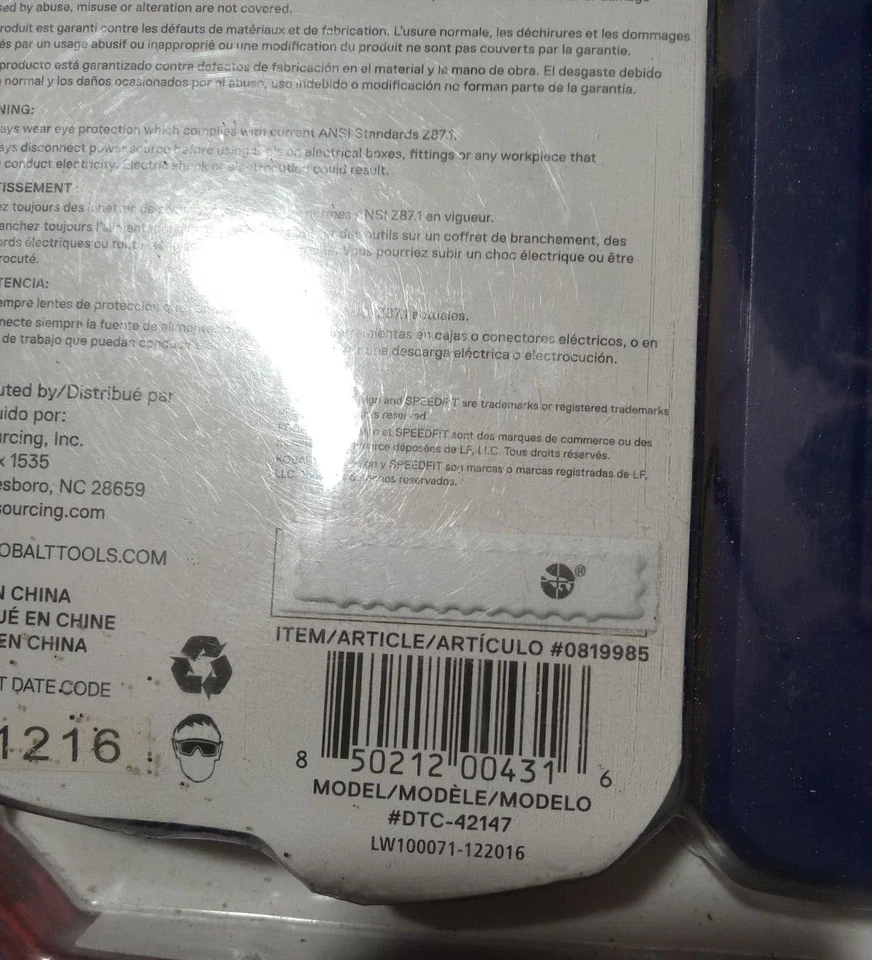 New Kobalt SpeedFit Drill and Drive Impact Driver Bit Set - 47 Piece - #0819985 - Image 3 of 3