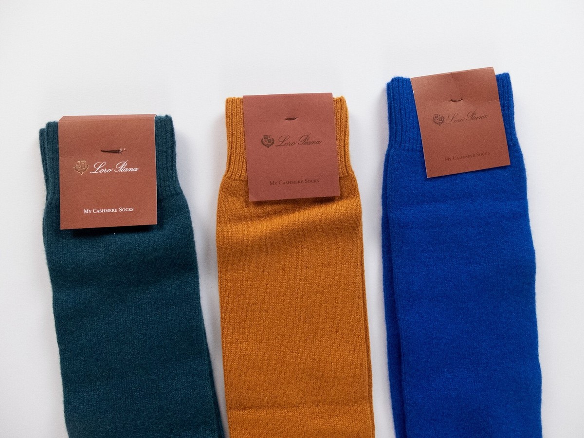 Loro Piana My Cashmere Socks ソックスセット NO CUSTOMS TAX) 3 pairs LORO PIANA green blue yellow long cashmere