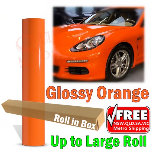 Large Roll Glossy Gloss Orange Car Vinyl Wrap Sticker Stickers Decals ...