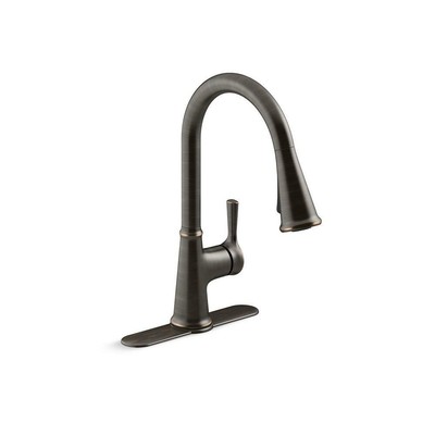 Kohler Tyne Single Handle Pull Down Sprayer Kitchen Faucet In Oil